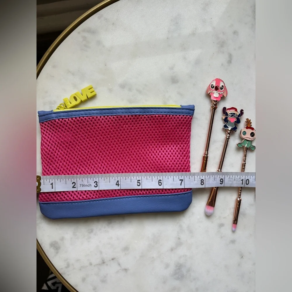 Disney Stitch Makeup Brush Set With Cosmetic Bag